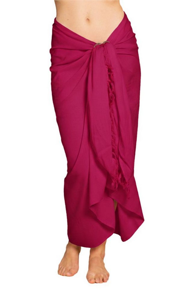 PANASIAM Pareo Sarong einfarbig in 2 Größen als Strandtuch Strandkleid Strandrock, oder Bikini Cover-up Tuch für den Strand Schultertuch Schal Halstuch von PANASIAM