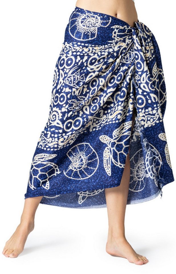 PANASIAM Pareo Sarong im Meeres-Design Strandtuch Lunghi Wickelrock aus 100% Viskose, lebhaftes Hüfttuch Pareo sowie Bikini Cover-Up Wickelkleid Lava-Lava von PANASIAM