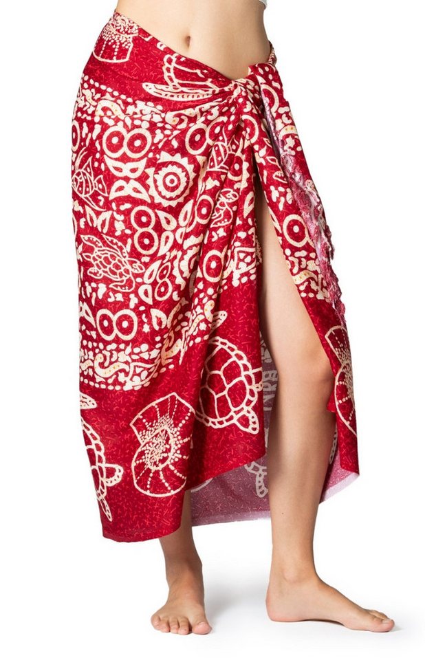 PANASIAM Pareo Sarong im Meeres-Design Strandtuch Lunghi Wickelrock aus 100% Viskose, lebhaftes Hüfttuch Pareo sowie Bikini Cover-Up Wickelkleid Lava-Lava von PANASIAM