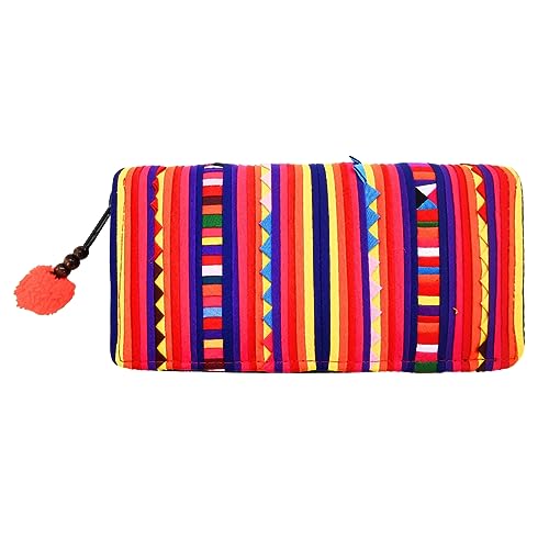 PANASIAM Portemonnaie Akha Tribe | ethno Geldbörse aus Baumwolle | Geldbeutel Purse Wallet | vegan & fair, blau rot, 20x10cm von PANASIAM