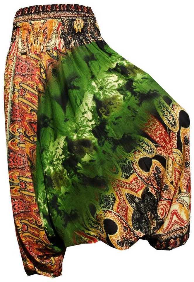 PANASIAM Relaxhose Aladinhose Batik Optik Haremshose aus 100% natürlicher Viskose farbenfrohe Freizeithose bequeme Sommerhose Pumphose Pluderhose von PANASIAM