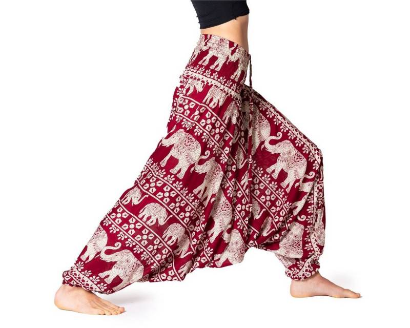 PANASIAM Pumphose Aladinhose Chang Haremshose aus 100% natürlicher Viskose Pumphose auch als Overall tragbar Damen bequeme Freizeithose Pluderhose von PANASIAM