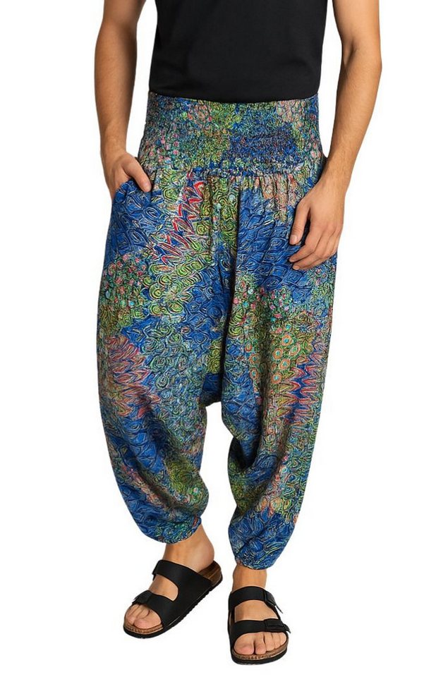 PANASIAM Haremshose Aladinhose Pfauenfeder Haremshose aus 100% natürlicher Viskose Pumphose für Damen bequeme Freizeithose Pluderhose von PANASIAM