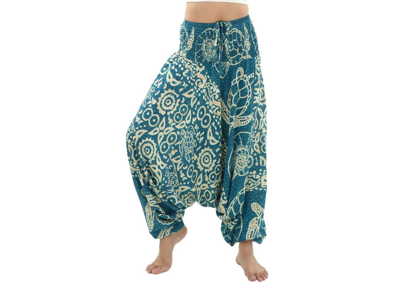 PANASIAM Pumphose Aladinhose aus 100% Viskose weite Haremshose mit breitem Gummibund tropische Genie Hose Buddha Hose Relaxhose lockere Sommerhose Pumphose PANASIAM Pumphose Aladinhose aus 100% Viskose weite Haremshose mit breitem Gummibund tropische Genie Hose Buddha Hose Relaxhose lockere Sommerhose Pumphose von PANASIAM