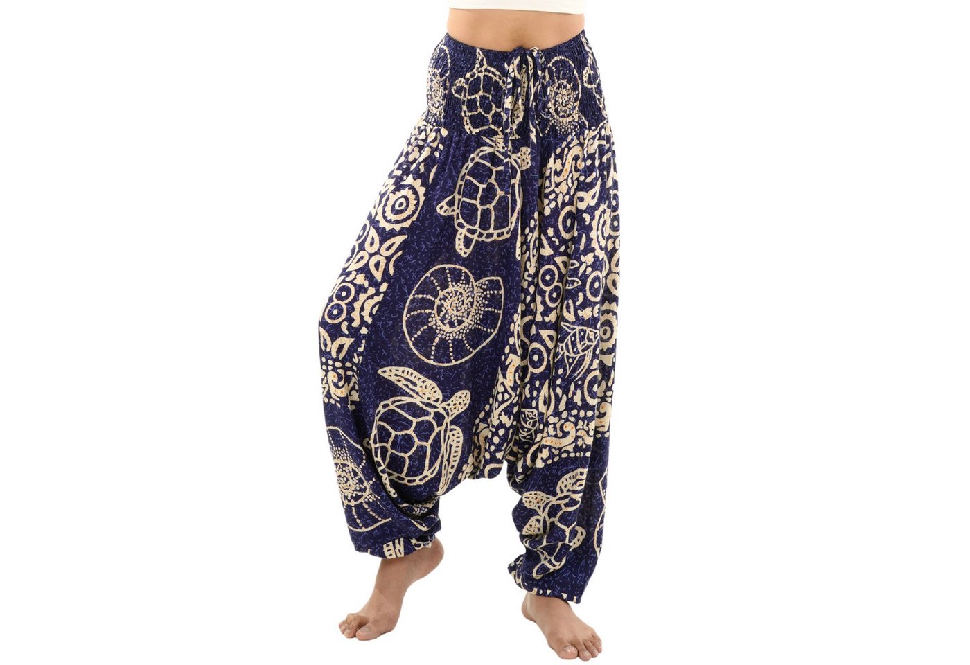 PANASIAM Pumphose Aladinhose aus 100% Viskose weite Haremshose mit breitem Gummibund tropische Genie Hose Buddha Hose Relaxhose lockere Sommerhose Pumphose PANASIAM Pumphose Aladinhose aus 100% Viskose weite Haremshose mit breitem Gummibund tropische Genie Hose Buddha Hose Relaxhose lockere Sommerhose Pumphose von PANASIAM