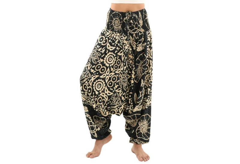 PANASIAM Pumphose Aladinhose aus 100% Viskose weite Haremshose mit breitem Gummibund tropische Genie Hose Buddha Hose Relaxhose lockere Sommerhose Pumphose PANASIAM Pumphose Aladinhose aus 100% Viskose weite Haremshose mit breitem Gummibund tropische Genie Hose Buddha Hose Relaxhose lockere Sommerhose Pumphose von PANASIAM