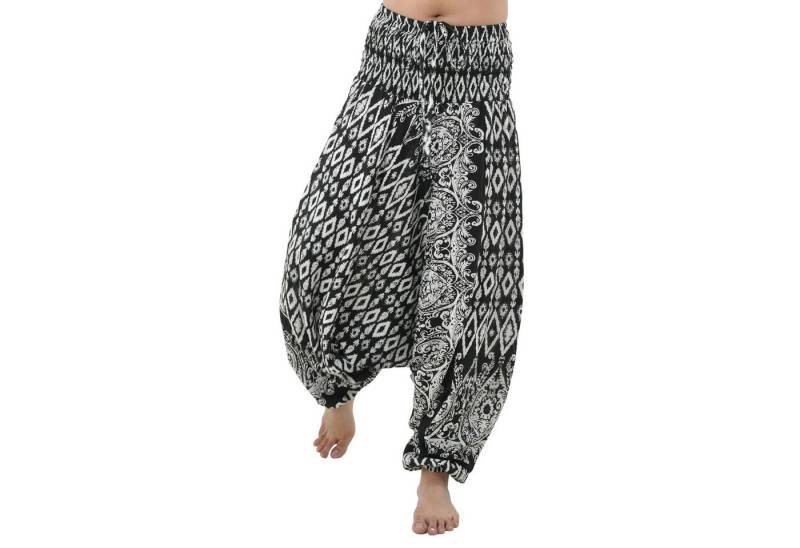 PANASIAM Pumphose Aladinhose aus 100% Viskose weite Sommerhose mit Gummibund Buddha Hose Haremshose loosefit Relaxhose im Lao Tribe Design Pumphose Pluderhose PANASIAM Pumphose Aladinhose aus 100% Viskose weite Sommerhose mit Gummibund Buddha Hose Haremshose loosefit Relaxhose im Lao Tribe Design Pumphose Pluderhose von PANASIAM