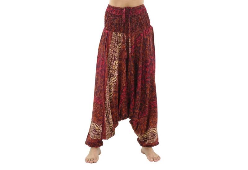 PANASIAM Pumphose Sommerliche Aladinhose aus 100% Viskose farbenfrohe Baggy Hose bequeme Goa Haremshose Relaxhose Unisex Pluderhose Pumphose weite Freizeithose von PANASIAM