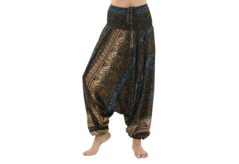 PANASIAM Pumphose Sommerliche Aladinhose aus 100% Viskose farbenfrohe Baggy Hose bequeme Goa Haremshose Relaxhose Unisex Pluderhose Pumphose weite Freizeithose von PANASIAM
