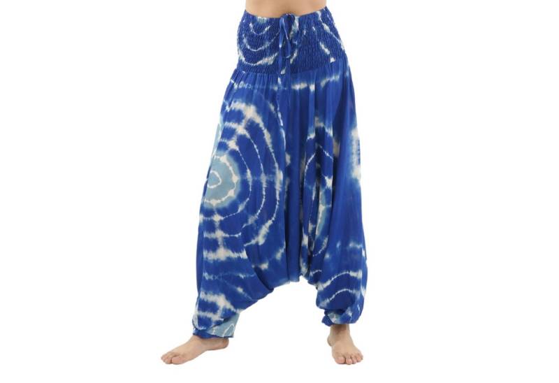PANASIAM Pumphose Tie-Dye Aladinhose aus 100% Viskose weite Goa Hose für Yoga & Freizeit Haremshose Batik Afghani Hose Pluderhose bequeme Sommerhose Genie Hose von PANASIAM