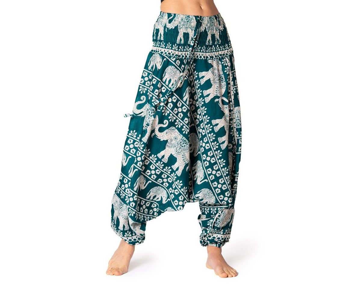 PANASIAM Pumphose Aladinhose Chang Haremshose aus 100% natürlicher Viskose Pumphose auch als Overall tragbar Damen bequeme Freizeithose Pluderhose von PANASIAM