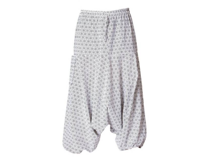 PANASIAM Pumphose Aladinhose Geometrix Haremshose aus 100% grob gewebter Baumwolle mit japanischen Mustern bedruckt Damen Pumphose bequeme Freizeithose von PANASIAM