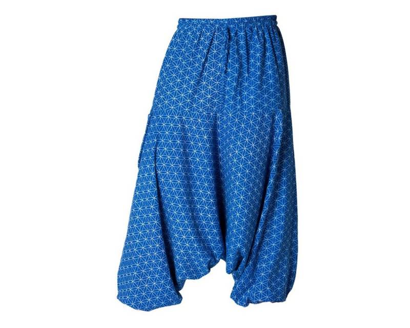 PANASIAM Pumphose Aladinhose Geometrix Haremshose aus 100% grob gewebter Baumwolle mit japanischen Mustern bedruckt Damen Pumphose bequeme Freizeithose von PANASIAM