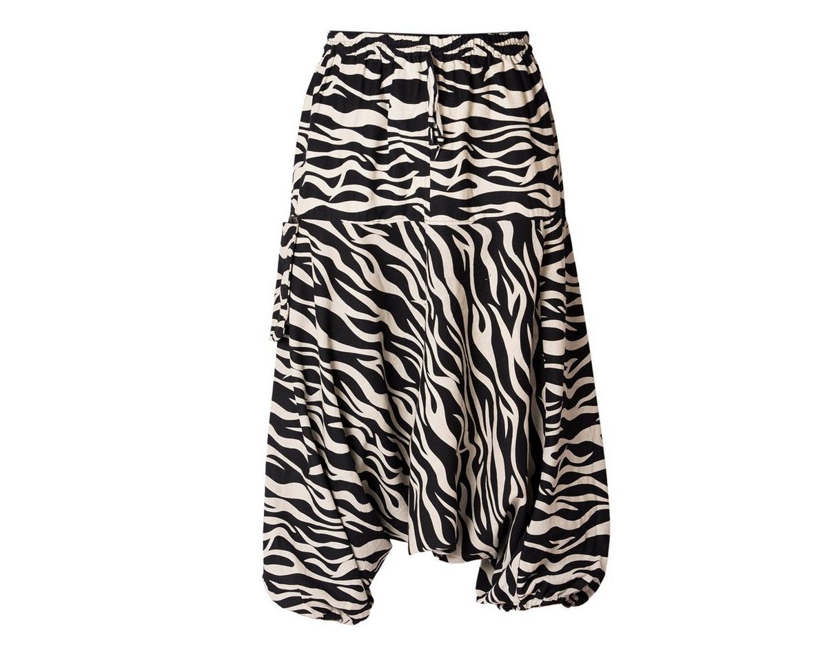 PANASIAM Pumphose Aladinhose Geometrix Haremshose aus 100% grob gewebter Baumwolle mit japanischen Mustern bedruckt Damen Pumphose bequeme Freizeithose von PANASIAM