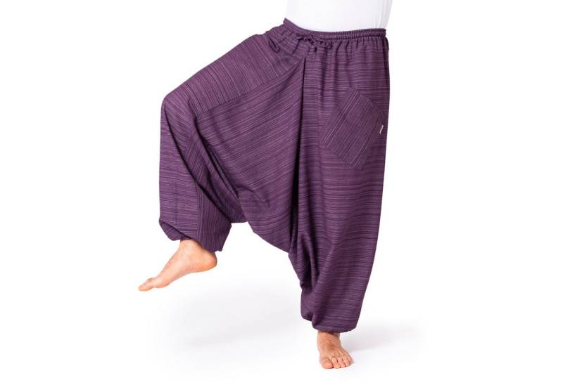 PANASIAM Pumphose Aladinhose Lini Haremshose aus 100% Baumwolle grob gewebt Pumphose für Damen bequeme Freizeithose Pluderhose von PANASIAM