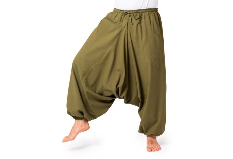 PANASIAM Pumphose Aladinhose Lini Haremshose aus 100% Baumwolle grob gewebt Pumphose für Damen bequeme Freizeithose Pluderhose von PANASIAM