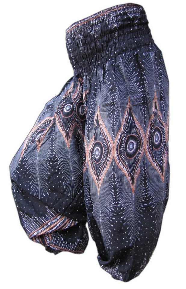 PANASIAM Pumphose Aladinhose Pfauenauge Haremshose aus 100% natürlicher Viskose Pumphose für Damen bequeme Freizeithose Pluderhose von PANASIAM