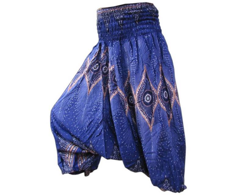 PANASIAM Relaxhose Aladinhose Pfauenauge Haremshose aus 100% natürlicher Viskose Pumphose für Damen bequeme Freizeithose Pluderhose von PANASIAM