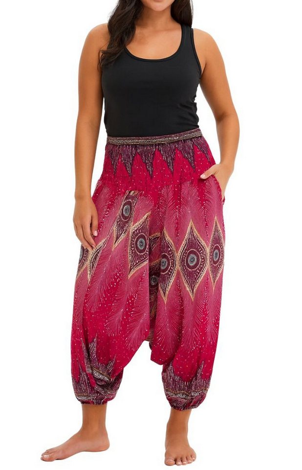 PANASIAM Pumphose Aladinhose Pfauenauge Haremshose aus 100% natürlicher Viskose Pumphose für Damen bequeme Freizeithose Pluderhose von PANASIAM