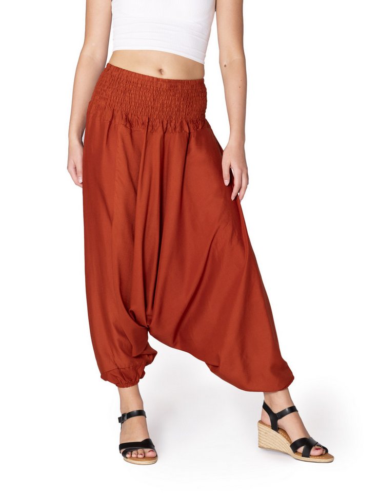 PANASIAM Pumphose Aladinhose einfarbig Haremshose aus 100% natürlicher Viskose Pumphose für Damen bequeme Freizeithose Pluderhose von PANASIAM