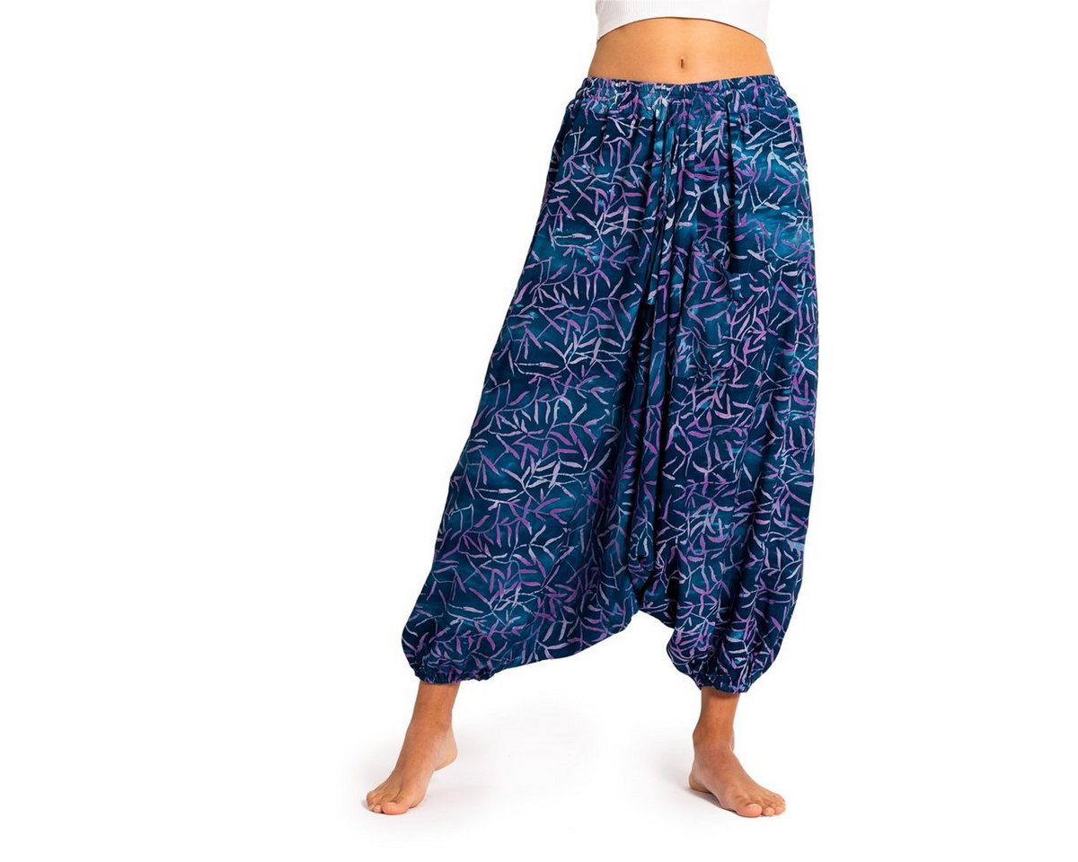 PANASIAM Relaxhose Aladinhose Wachsbatik Haremshose aus 100% natürlicher Viskose farbenfrohe Freizeithose bequeme Sommerhose Pumphose Pluderhose von PANASIAM