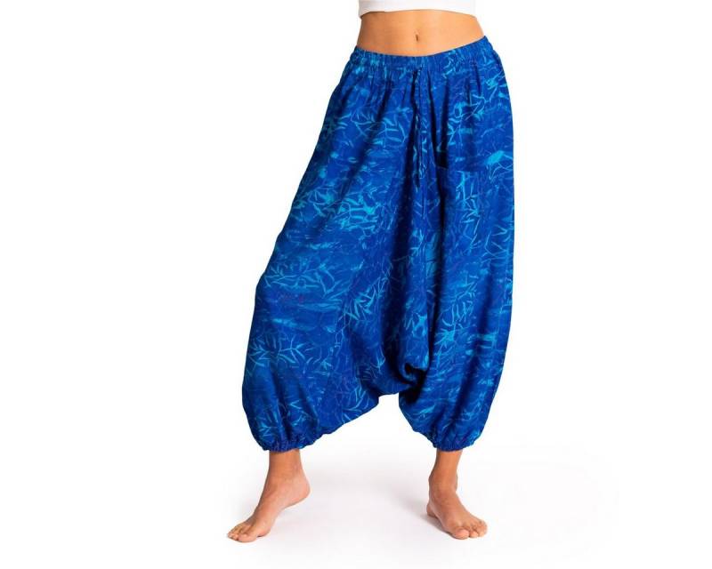 PANASIAM Pumphose Aladinhose Wachsbatik Haremshose aus 100% natürlicher Viskose farbenfrohe Freizeithose bequeme Sommerhose Pumphose Pluderhose von PANASIAM