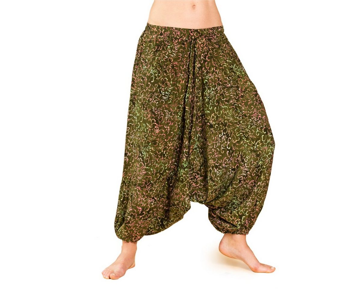 PANASIAM Relaxhose Aladinhose Wachsbatik Haremshose aus 100% natürlicher Viskose farbenfrohe Freizeithose bequeme Sommerhose Pumphose Pluderhose von PANASIAM