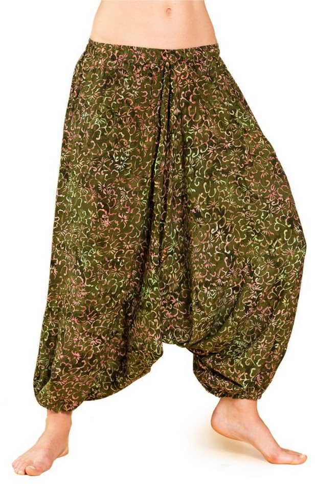 PANASIAM Pumphose Aladinhose Wachsbatik Haremshose aus 100% natürlicher Viskose farbenfrohe Freizeithose bequeme Sommerhose Pumphose Pluderhose von PANASIAM