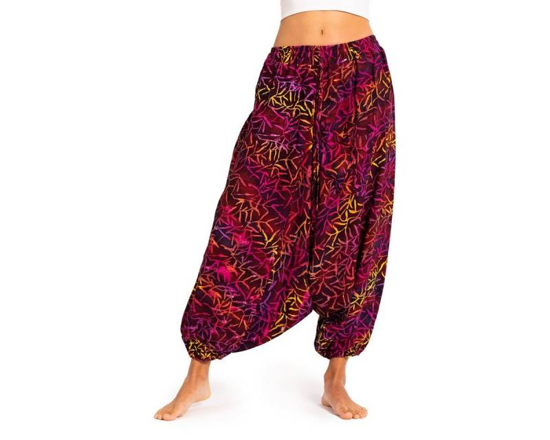 PANASIAM Pumphose Aladinhose Wachsbatik Haremshose aus 100% natürlicher Viskose farbenfrohe Freizeithose bequeme Sommerhose Pumphose Pluderhose von PANASIAM