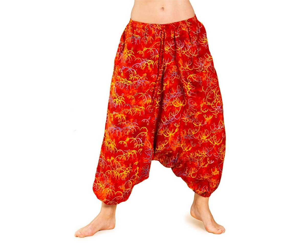 PANASIAM Relaxhose Aladinhose Wachsbatik Haremshose aus 100% natürlicher Viskose farbenfrohe Freizeithose bequeme Sommerhose Pumphose Pluderhose von PANASIAM