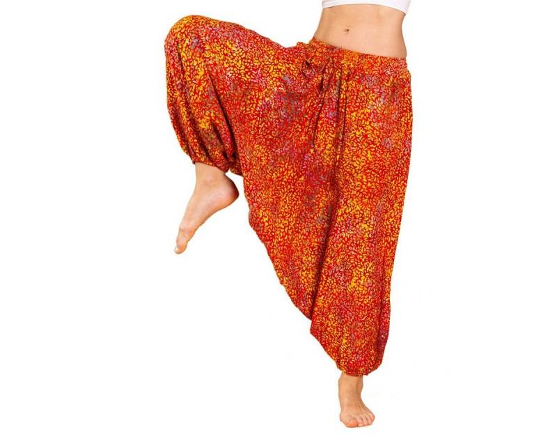 PANASIAM Haremshose Aladinhose Wachsbatik Haremshose aus 100% natürlicher Viskose farbenfrohe Freizeithose bequeme Sommerhose Pumphose Pluderhose von PANASIAM
