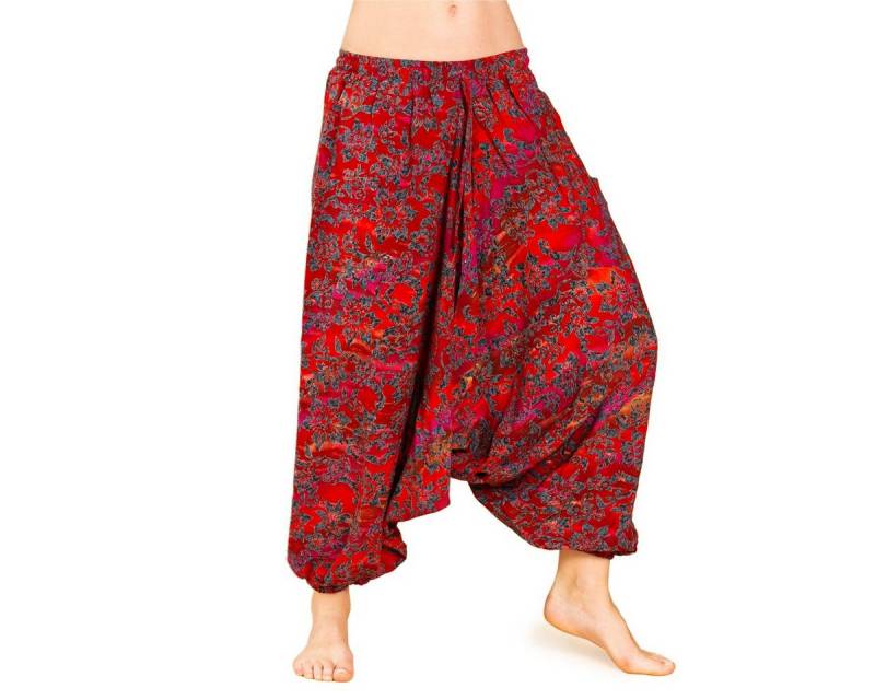 PANASIAM Haremshose Aladinhose Wachsbatik Haremshose aus 100% natürlicher Viskose farbenfrohe Freizeithose bequeme Sommerhose Pumphose Pluderhose von PANASIAM