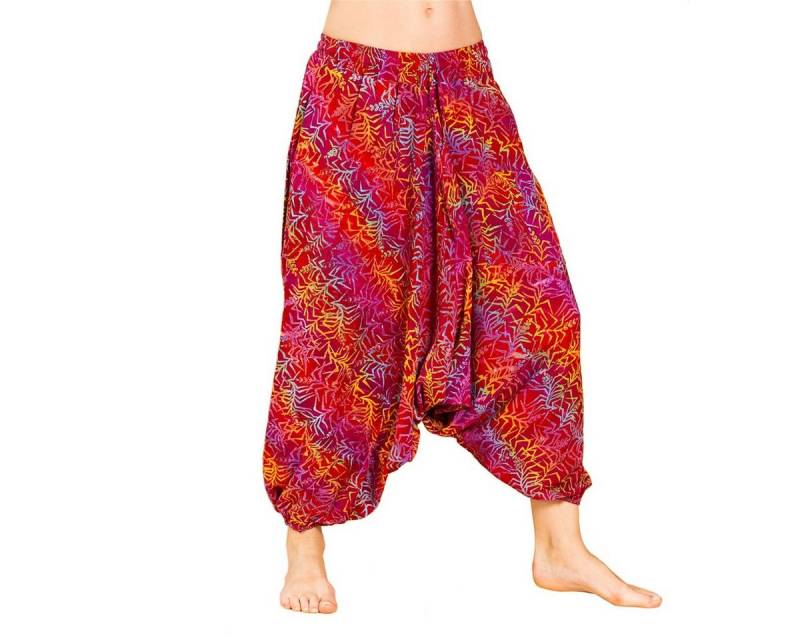 PANASIAM Pumphose Aladinhose Wachsbatik Haremshose aus 100% natürlicher Viskose farbenfrohe Freizeithose bequeme Sommerhose Pumphose Pluderhose von PANASIAM