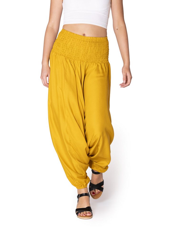 PANASIAM Pumphose Aladinhose einfarbig Haremshose aus 100% natürlicher Viskose Pumphose für Damen bequeme Freizeithose Pluderhose von PANASIAM