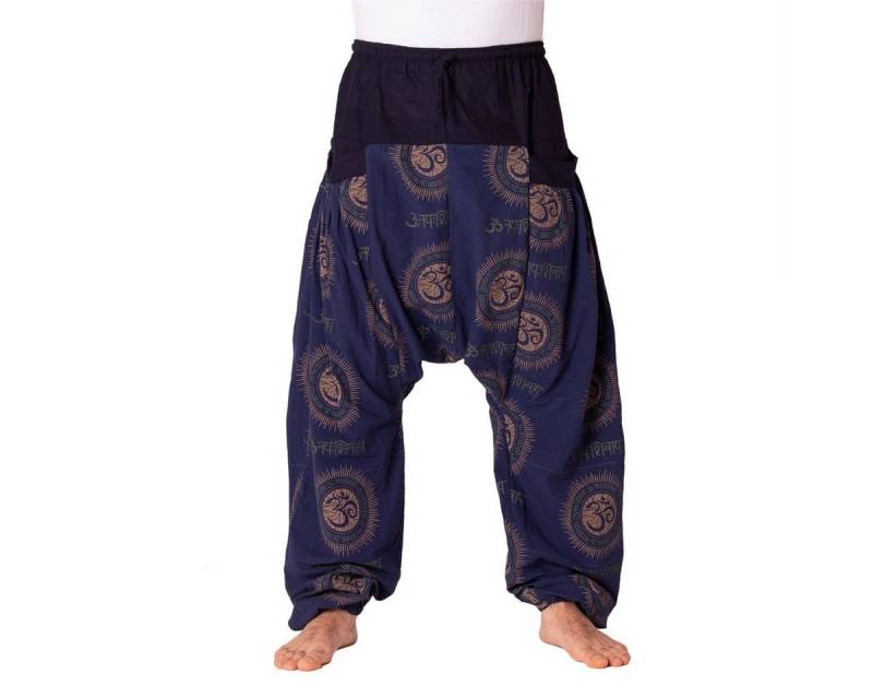PANASIAM Wellnesshose Chillhose stonewashed im Aladin-Style aus 100% Baumwolle locker geschnittene Boho-Hose mit Taschen Freizeithose für Damen und Herren von PANASIAM