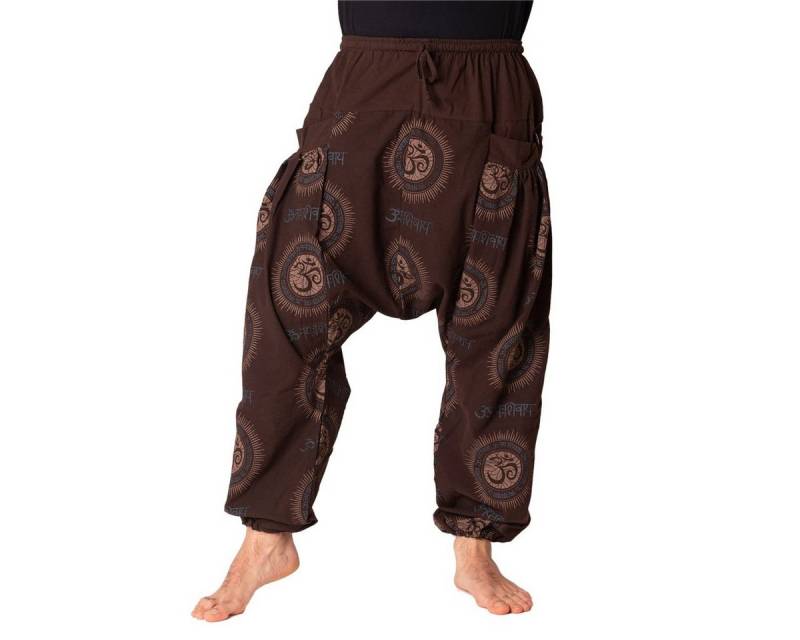 PANASIAM Wellnesshose Chillhose stonewashed im Aladin-Style aus 100% Baumwolle locker geschnittene Boho-Hose mit Taschen Freizeithose für Damen und Herren von PANASIAM