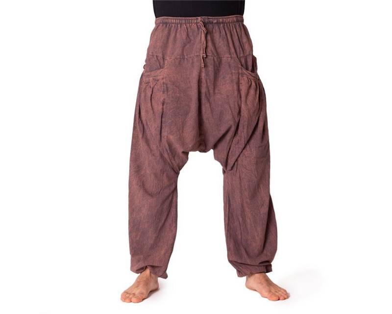 PANASIAM Wellnesshose Chillhose stonewashed im Aladin-Style aus 100% Baumwolle locker geschnittene Boho-Hose mit Taschen Freizeithose für Damen und Herren von PANASIAM