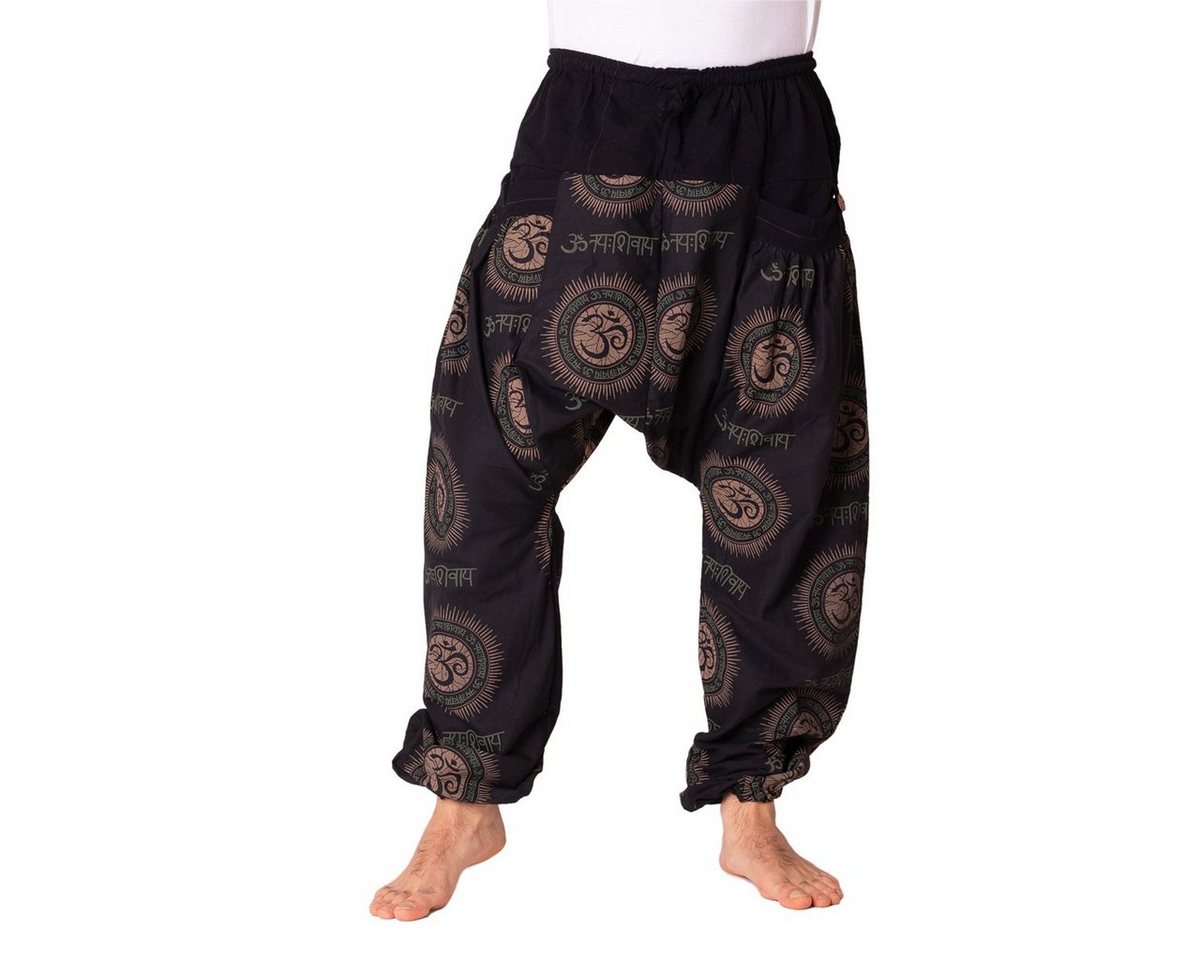 PANASIAM Wellnesshose Chillhose stonewashed im Aladin-Style aus 100% Baumwolle locker geschnittene Boho-Hose mit Taschen Freizeithose für Damen und Herren von PANASIAM