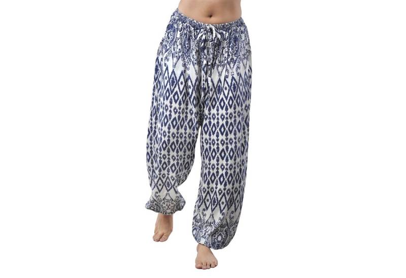 PANASIAM Haremshose Loosefit Muckhose aus 100% Viskose Haremshose Jogger im Lao Tribe Stil weite Sommerhose Unisex Aladinhose Schlupfhose Strandhose mit Taschen von PANASIAM