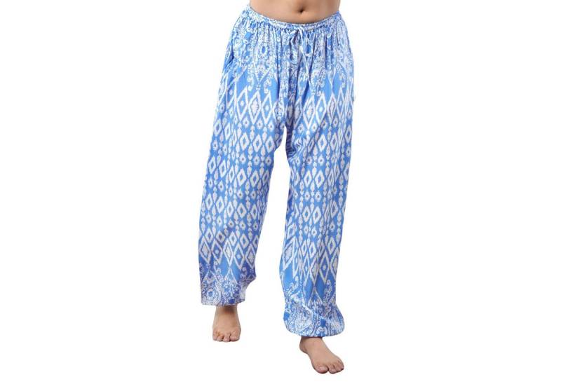 PANASIAM Relaxhose Loosefit Muckhose aus 100% Viskose Haremshose Jogger im Lao Tribe Stil weite Sommerhose Unisex Aladinhose Schlupfhose Strandhose mit Taschen von PANASIAM