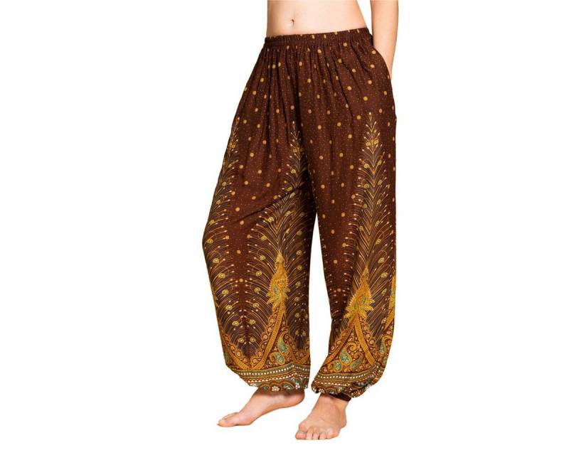 PANASIAM Haremshose Muckhose im Peacock Design leichte Sommerhose als Haremshose aus hochwertiger natürlicher Viskose Pumphose Freizeithose von PANASIAM