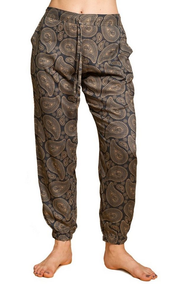 PANASIAM Relaxhose Relaxed pants geometric style aus 100 %Baumwolle bequeme Damenhose mit Taschen Gummibund hinten Freizeithose Chillhose Relaxhose von PANASIAM