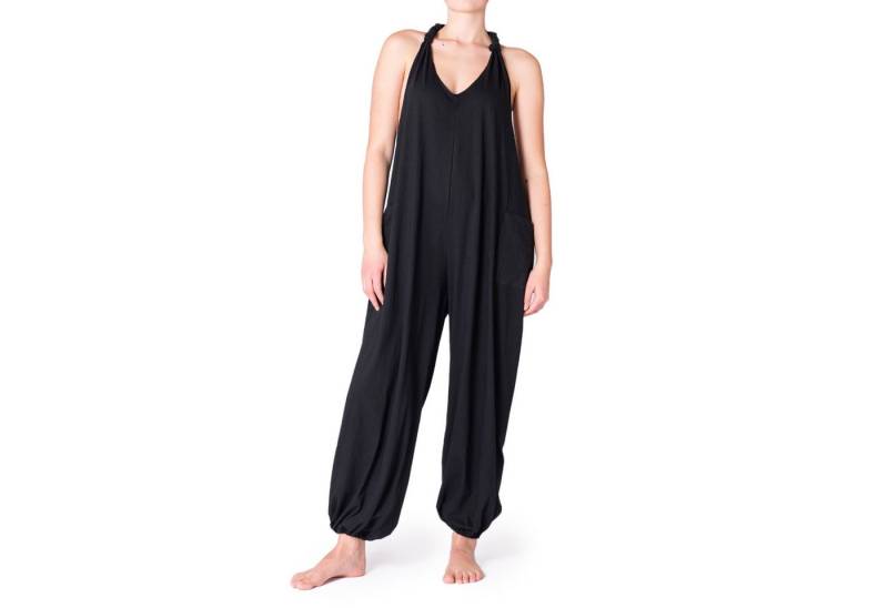 PANASIAM Relaxhose Sommer Overall Urban Jumpsuit aus 100% Baumwolle loose fit Hosenanzug Latzhose Einteiler ärmellose Schlupfhose mit Taschen und weitem Bein von PANASIAM