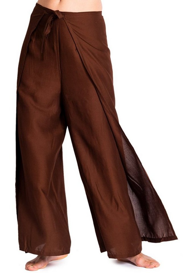 PANASIAM Palazzohose Sunshine Pants Wickelhose einfarbig – natürliche Viskose Palazzohose langer Boho Hosenrock Haremshose Pareo Hose von PANASIAM
