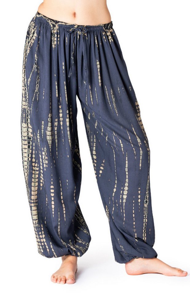 PANASIAM Relaxhose Tie-Dye Haremshose Sommerhose aus 100% Viskose Schlupfhose mit Taschen Freizeithose Unisex Lounge-Hose lockere Strandhose Pumphose Jogger von PANASIAM