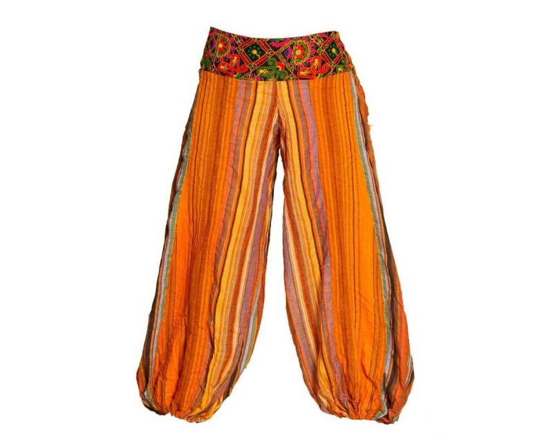 PANASIAM Haremshose Weiche Muckhose mit verziertem Bund aus 100% feinster Baumwolle Pumphose für Damen bequeme Freizeithose Pluderhose Ballonhose von PANASIAM