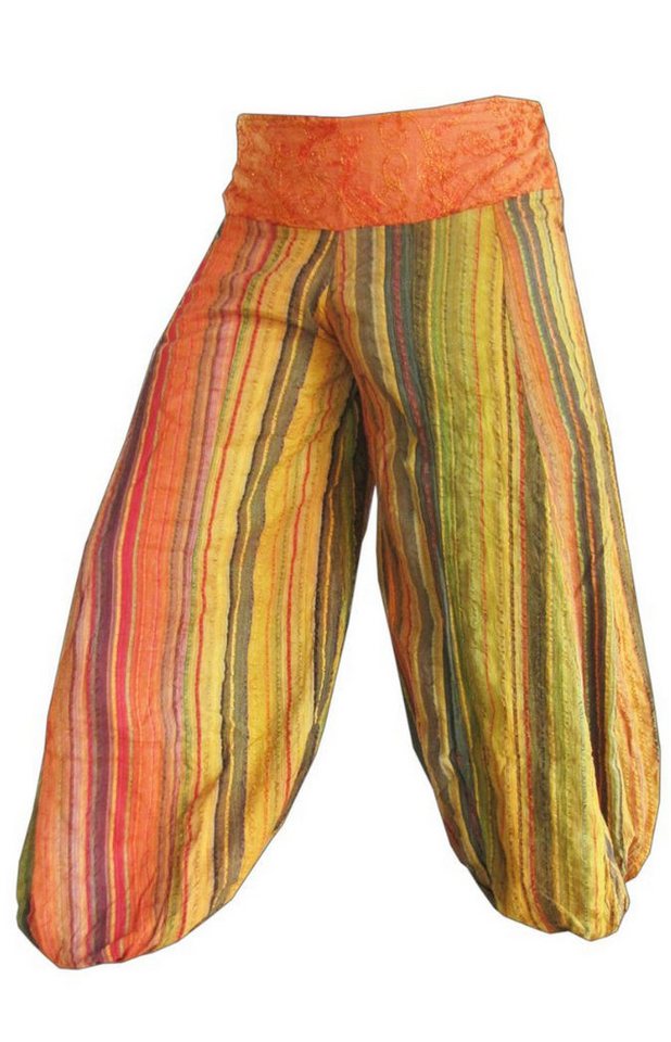 PANASIAM Haremshose Weiche Muckhose mit verziertem Bund aus 100% feinster Baumwolle Pumphose für Damen bequeme Freizeithose Pluderhose Ballonhose von PANASIAM