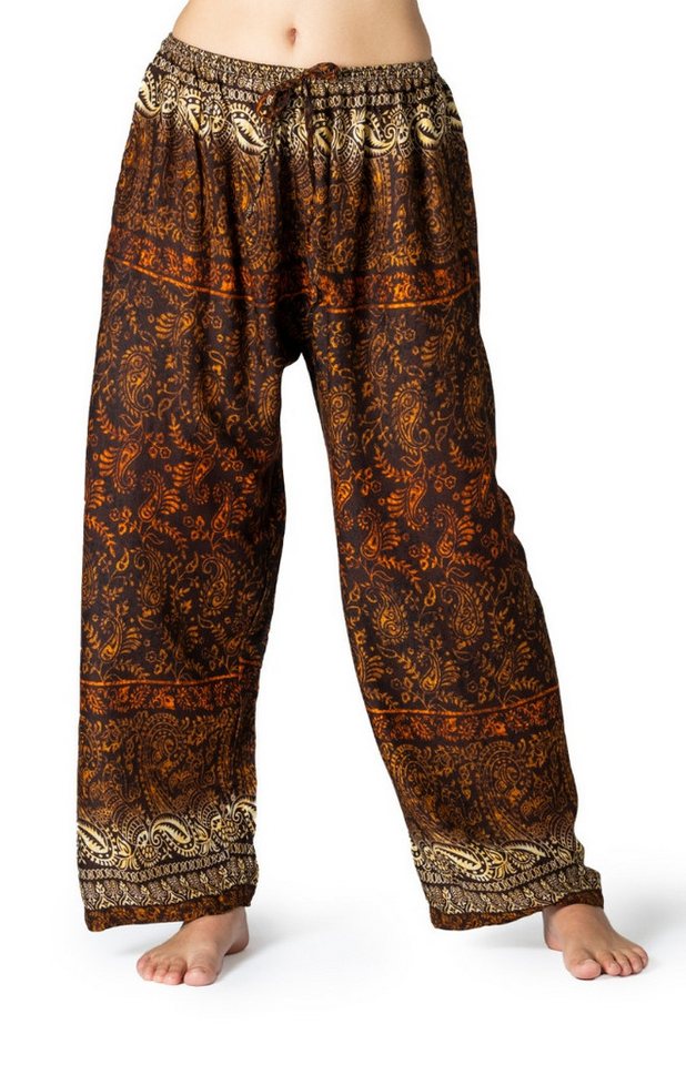 PANASIAM Loungehose orientalische Relaxhose aus 100% Viskose Haremshose weite Wellnesshose alazzohose Muckhose Unisex Strandhose Spa-Hose für Freizeit Festival von PANASIAM