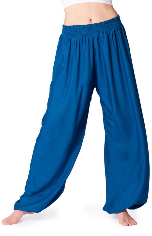 PANASIAM Haremshose unicolor Haremshose aus 100% Viskose weite Yogahose für Damen & Herren Pumphose Pluderhose lockere Loungehose für Freizeit, Urlaub, Wellness von PANASIAM