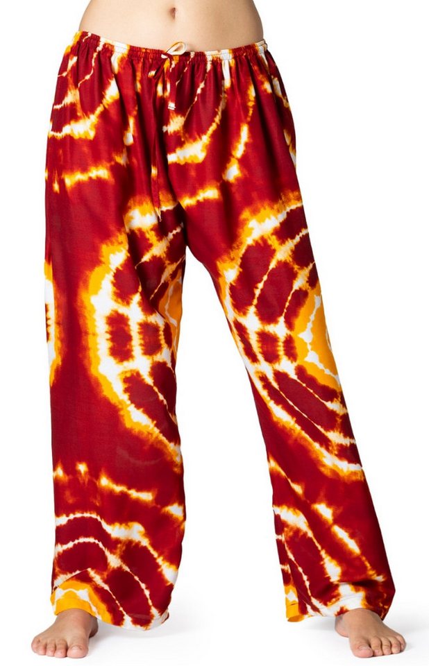 PANASIAM Loungehose Tie-Dye Relaxhose aus 100% Viskose Boho Haremshose für Urlaub Freizeit Unisex Muckhose Wellnesshose Spa Hose für Yoga Sommerhose Schlupfhose von PANASIAM